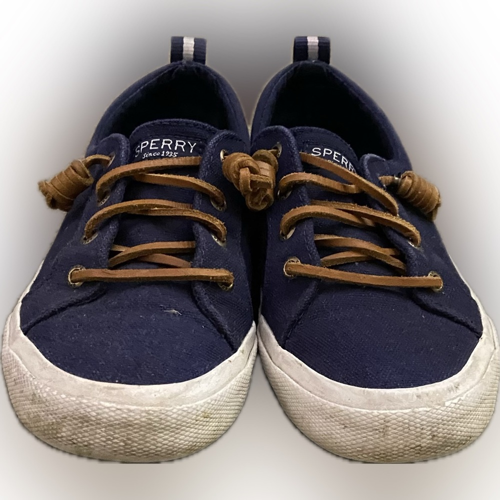 Sperry Dark Blue Shoes with Tan Laces